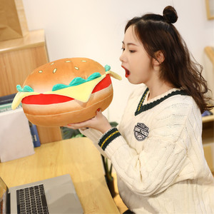 Mềm Burger plushie nhồi thức ăn sang trọng Đồ chơi sang trọng mô phỏng bánh hamburger gối - Product Image 2