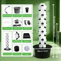 Tour de culture hydroponique verticale complète Petal Tower, économique et pratique pour la maison, tour hydroponique à 48 trous avec éclairage LED pour la culture