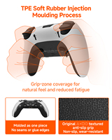Poignée en caoutchouc souple multicolores avec bande décorative, adaptée au remplacement de la coque arrière de la manette PS5 Edge, antidérapante
