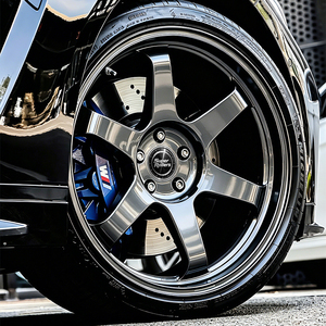 Rueda de Aleación Forjada JDM Street Racer de 14 Pulgadas 5.5J 4x100/114.3, Color Negro Hiperbrillante, 6 Radios, Llanta Ligera para Toyota Yaris/Echo Honda Accord - Product Image 1