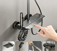Système de colonne de douche moderne en bronze canon avec pommeau de douche carré, ensemble de douchette multi-modes pour la rénovation de salle de bain