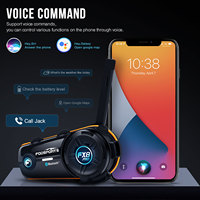 FODSPORTS FX8 PRO 2KM 10 Riders Accessoires de moto étanches BT 5.0 Microphone moto Casque bluetooth Intercom