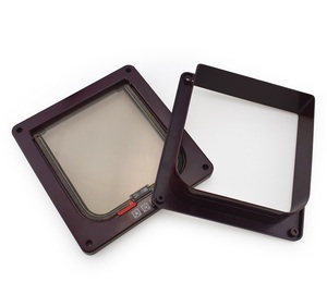 Moderno 4-Way chiusura gatto patta porta ABS Pet girevole gatto cancello per gatti in legno o porta di vetro - Product Image 2