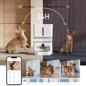 Elecpet 7L Smart Cat Feeder 5G Tuya avec caméra HD 2K Laser infrarouge Pet Teasing Distributeur automatique d'aliments pour animaux de compagnie - Product Image 4