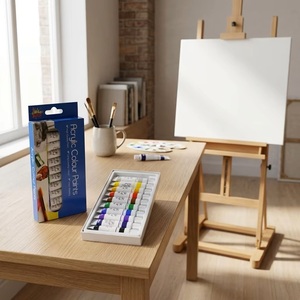 Ensemble de peinture acrylique professionnel de 10 couleurs, peintures acryliques non toxiques à haute teneur <span class=keywords><strong>en</strong></span> pigments pour artistes, enfants et étudiants - Product Image 1