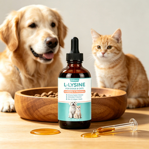 OEM Private Label Natürliches Hunde- und <span class=keywords><strong>Katzen</strong></span>-Nahrungsergänzungsmittel L-Lysin Flüssige Tropfen für Haut- und Kollagen-Gesundheit, Immunsystem-Booster - Product Image 1