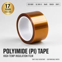 Cinta de Película de Poliimida PI ESD 260 ° Adhesivo de Silicona de Alta Temperatura de 0.05mm para Enmascarar Soldaduras de PCB