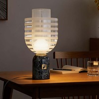Lampe de table de style italien moderne, batterie incluse, verre marbré vert clair, LED DC pour chambre à coucher, restaurant, décoration intérieure