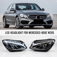 Phare LED pour Mercedes-Benz Classe C W205 2014-2017 C200 C260 C180 12V 50W 5000K – Nouvelle version améliorée en boîte