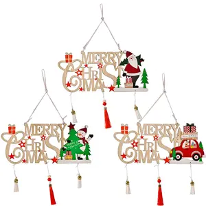 クリスマス木製レターペンダントクリスマスツリー塗装飾りクリスマス木製看板飾り