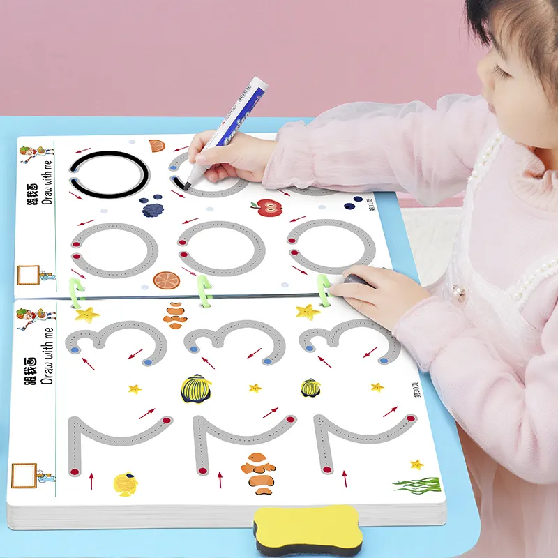 Новинка 2023, детские развивающие игрушки Sank, Обучающая книга с ручкой, обучающая игрушка с ручкой, многоразовая книга для практики письма