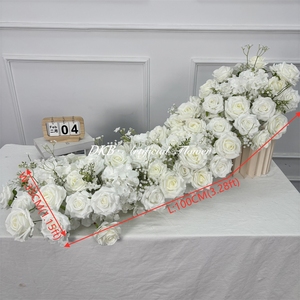 ผ้าปูโต๊ะดอกไม้ประดิษฐ์แบบปรับแต่งได้ แถวดอกไม้ผ้าไหมสำหรับตกแต่งงานแต่งงาน ทางเดินดอกไม้สำหรับซุ้มแต่งงาน - Product Image 3