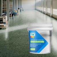 Revêtement de sol époxy auto-nivelant effet marbre, résistant à l'usure, durable, peinture de sable coloré, application au pinceau, revêtement liquide