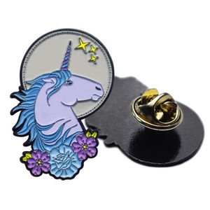 Custom China No Minimum High Quality Souvenir <b>Metal</b> Unicorn Design logo <b>Metal</b> Lapel <b>Pins</b> with Customized Process - Product Image 1