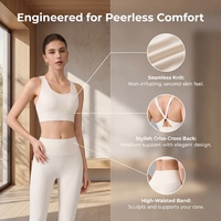 Ensemble 2 pièces de yoga et d'entraînement taille haute sans coutures, effet ventre plat, imprimé personnalisable, designs avant tendance, stock usine