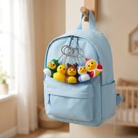 Porte-clés canard en vinyle souple mignon, pendentif de sac canard de dessin animé, cadeau de fête pour enfants, breloque canard à habiller