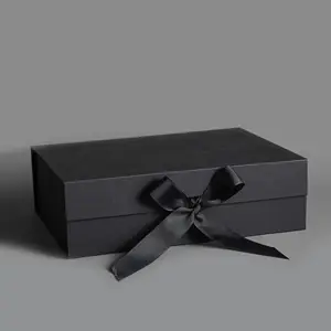 마그네틱 씰 리본 선물 상자 뚜껑 크리스마스 하누카 아버지의 날 생일 약혼 직사각형 재활용 신랑 선물 아이디어