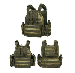 Chaleco Táctico DFV15 para Deportes al Aire Libre, Camping, Caza, Cosplay, Verde 1000D, Portaplacas, Camuflaje Negro Verde CP, Liberación Rápida - Product Image 2