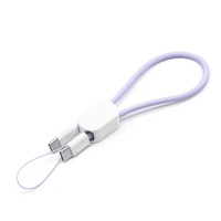 Câble de charge et de synchronisation USB Type C vers C 2-en-1 portable 60W 3A avec lanière porte-clés, cadeau promotionnel pour les voyages