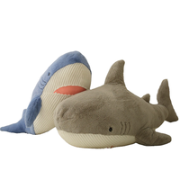 Coussin Requin Anime en Polyester Ultra Doux, Peluche Lavée, Compagnon de Nuit pour Enfants, Anti-Stress, Rembourrage Coton PP, Idéal pour Mariages