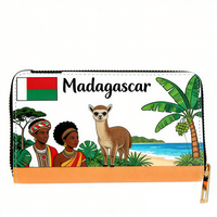 Sac à main en cuir pour femme, style touristique des îles Canaries, Groenland et Madagascar, forme rectangulaire, design personnalisé, vente en gros