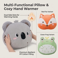 Coussin chauffe-mains en peluche animaux mignons : renard, koala, grenouille, ours – Collection assortie de 10 modèles écologiques pour enfants