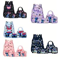 Ensemble de sacs d'école pour enfants, motif dessin animé mignon, pour filles et garçons, sac à dos, trousse à crayons, sac à lunch, 4 pièces