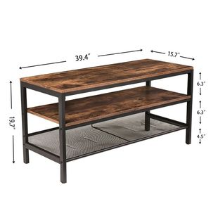 Support <span class=keywords><strong>TV</strong></span> industriel de <span class=keywords><strong>100cm</strong></span> de largeur, console <span class=keywords><strong>TV</strong></span> vintage facile à assembler pour téléviseurs dans le salon, la salle de divertissement et le bureau - Product Image 2