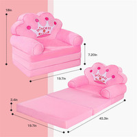 Fauteuil pliant Montessori en mousse rose pour enfants, canapé-lit 2-en-1 pour tout-petits, idéal pour le sol