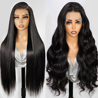 Perruque SDD vietnamienne 100 % cheveux humains double densité, frontale en dentelle 13x4, ondulée (Body Wave)