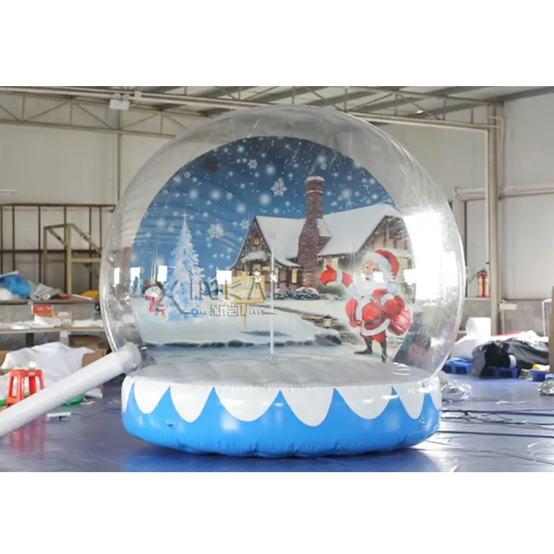 Globo de nieve inflable gigante de 10 pies, cabina de fotos transparente, tienda de burbujas para fiesta, decoración de Navidad