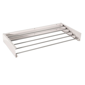 Kim Loại Hộ Gia Đình Gấp Quần Áo Khô Giá Treo Tường Đấm Miễn Phí Cửa Sổ Ban Công Khô Que Khăn Tắm Lưu Trữ Cho - Product Image 1