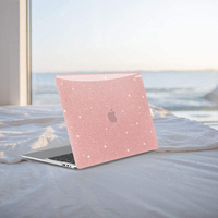 Anban Coque rigide en plastique pailletée or rose pour Mac Book Pro 13 pouces avec couverture de clavier et protection d'écran