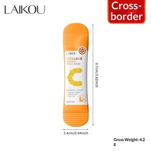 Masque de nuit LAIKOU à la vitamine C, à l'acide hyaluronique, à l'acide férulique et au collagène hydrolysé, 1 paquet de 3 g, hydratant et nourrissant pour le soin du visage - Product Image 6