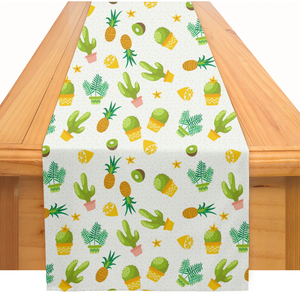 <strong>Custom</strong> Printing Wholesale Customization <strong>Table</strong> <strong>Runner</strong> Green Plants Printed <strong>Table</strong> <strong>Runner</strong> for Home Decoration Woven 100% Polyester - Product Image 5