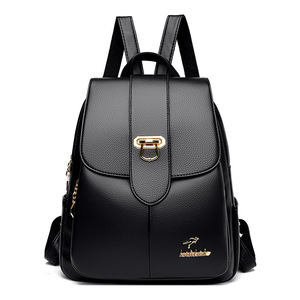 General Purpose <b>Backpack</b> Fashion Design High Quality PU Leather Female <b>School</b> Bag Multifunction <b>Large</b> Capacity Travel <b>Backpacks</b> - Product Image 1