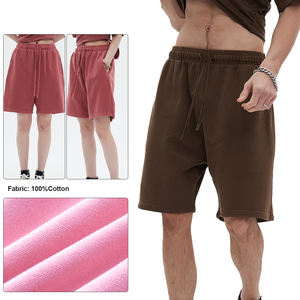 กางเกงขาสั้นสตรีทแวร์คุณภาพสูง ล้างสีแบบแอซิด ผ้าหนา รับสกรีนโลโก้ ไซส์พลัสสำหรับผู้ชาย - Product Image 3