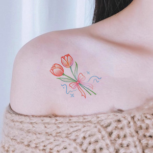 สติกเกอร์รอย<span class=keywords><strong>สัก</strong></span>ชั่วคราวที่มีสีสันลายดอกไม้ที่<span class=keywords><strong>สวย</strong></span>งามรอยสักกันน้ำเหมาะสำหรับใบหน้าแขนและขา - Product Image 4