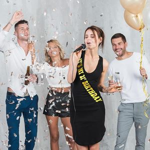 Écharpe de fête pour 21e anniversaire <span class=keywords><strong>en</strong></span> or et noir, idéale pour les femmes, pour célébrer enfin les 21 ans, cadeau parfait, décoration de fête joyeux 21e anniversaire - Product Image 4