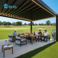 Pergola autoportante écologique Sweet Home avec toit rétractable motorisé en aluminium à lames orientables, imperméable