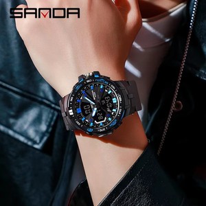 Reloj de Cuarzo Deportivo de Lujo SANDA 3333 para Hombre con Manecillas Luminosas, Alarma, Cronógrafo, Pantalla LED y Resistencia al Agua de 5 BAR - Product Image 2