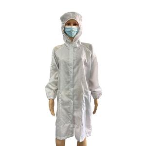 Camice Antistatico ESD Bianco <span class=keywords><strong>con</strong></span> <span class=keywords><strong>Cappuccio</strong></span>, Abbigliamento Antistatico, Camice da Laboratorio ESD, Produzione Cinese ALLESD - Product Image 5