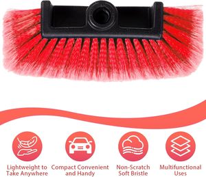 Tête de brosse de lavage de voiture avec poils doux pour le detailing, brosse de nettoyage de voiture à flux continu, équipement de lavage extérieur de voiture, 10 pouces (Rouge, 1 pièce) - Product Image 2
