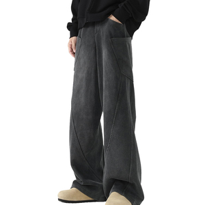 <span class=keywords><strong>Pantaloni</strong></span> da <span class=keywords><strong>Uomo</strong></span> Personalizzati Stile Y2k, Gamba Larga, Lavaggio Acido, Vita Elastica <span class=keywords><strong>con</strong></span> Coulisse, <span class=keywords><strong>Pantaloni</strong></span> Sportivi <span class=keywords><strong>con</strong></span> <span class=keywords><strong>Tasche</strong></span> - Product Image 1