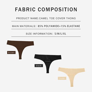 Camel Toe Cover Corrector Personalizado <span class=keywords><strong>Anti</strong></span> Frotamiento Mujeres Hipster Low-Rise Deportivo Transpirable <span class=keywords><strong>Bragas</strong></span> sin costuras - Product Image 2
