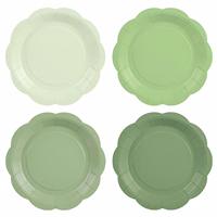 Ensemble de 24 assiettes en papier et serviettes rondes de 10 pouces, couleur vert sauge, neuves, jetables, pour 24 invités, décoration de fête d'anniversaire