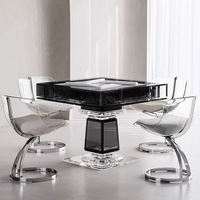 Table de Mahjong en Acrylique Multifonctionnelle de Style Italien Luxe Léger Design Moderne Salle de Jeu de Cartes Hôtel Club Entièrement Automatique
