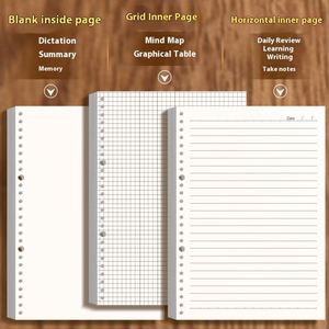 สมุดโน้ตแบบถอดได้ B5 แบบหนา ปกหนังวัว A5 แบบมีเส้นตารางแนวนอน - Product Image 4
