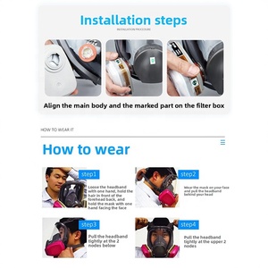 Masker Gas silikon wajah penuh 6800 kualitas tinggi dengan Filter pelindung <span class=keywords><strong>Respirator</strong></span> Dewasa yang dapat digunakan kembali - Product Image 5