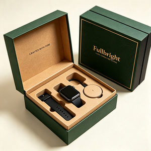 OEM Custom Logo Hinge Watch Gift Box with Molded <b>Pulp</b> Tray - Eco-Friendly Rigid Cardboard Packaging for Smartwatch - Product Image 2